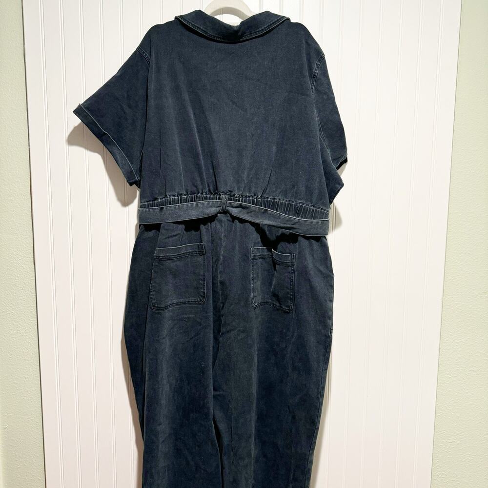 Skies Are Blue Curvy Denim Utility Jumpsuit Plus Size 3X - Picture 6 of 9